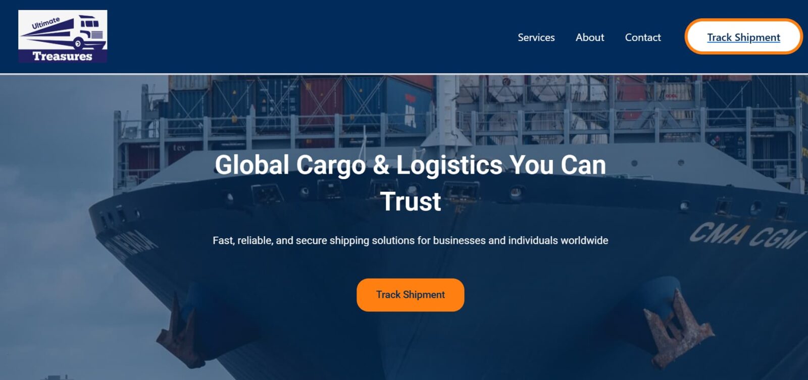 Logistics company website design portfolio by Imetechy