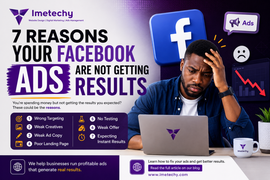 Reasons Facebook Ads are not getting results