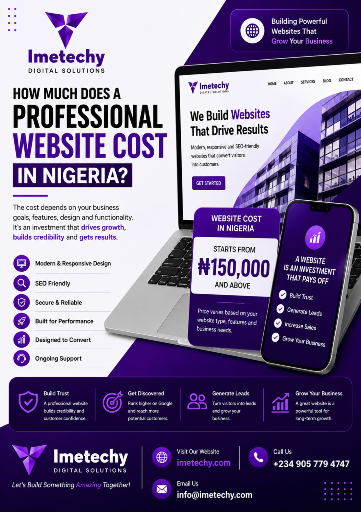 Professional website cost in Nigeria for businesses